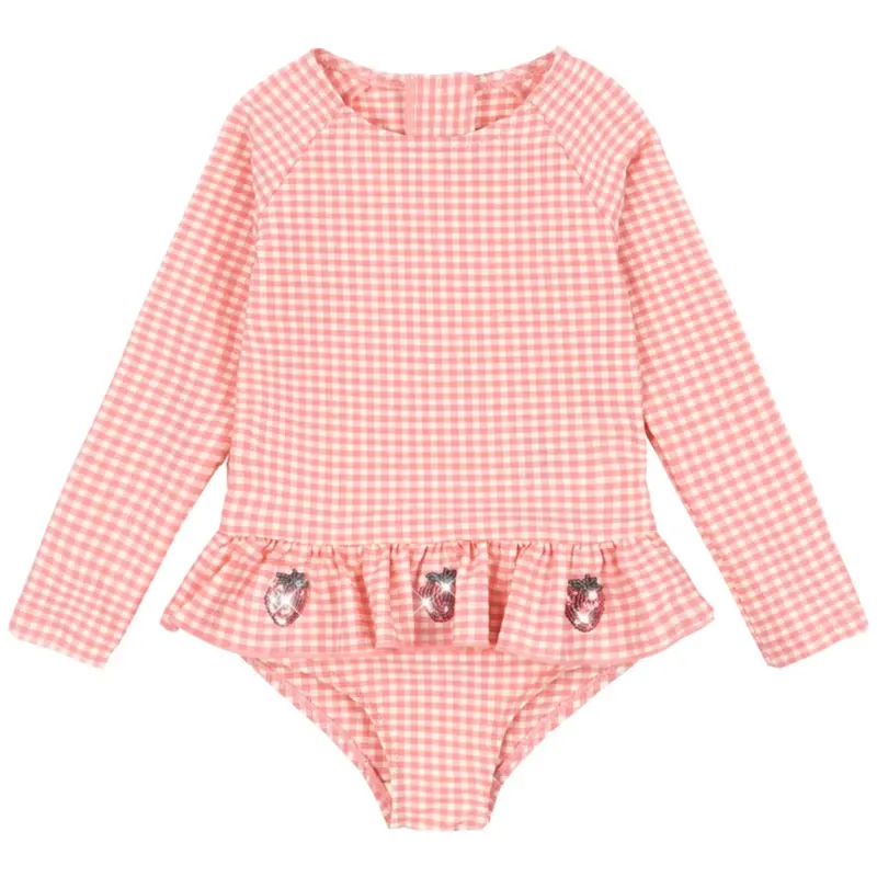 Konges Sløjd Geranium Pink Etta Ls Swimsuit 1
