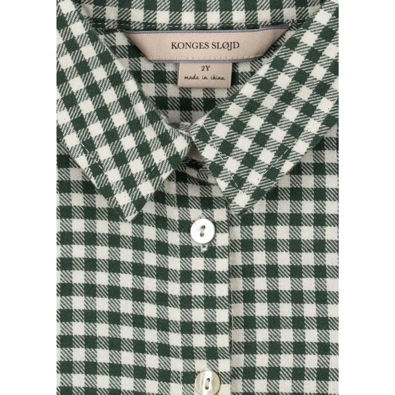 Konges Sløjd Green Check Foret Ls Shirt Gots 6