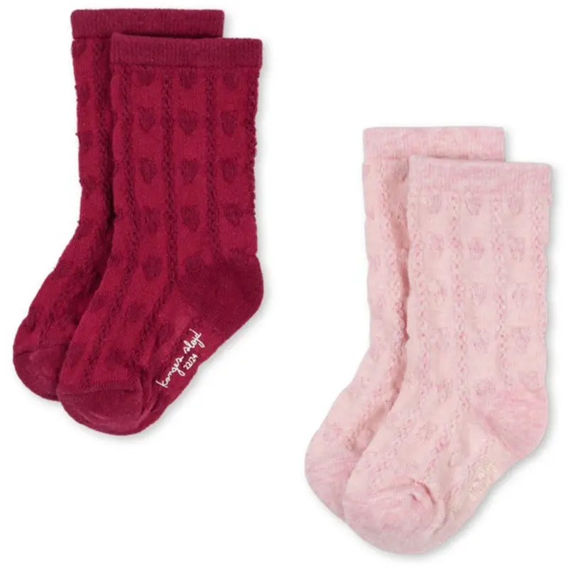 Konges Sløjd Heart Mix 2 Pack Fine Jaquard Socks 1