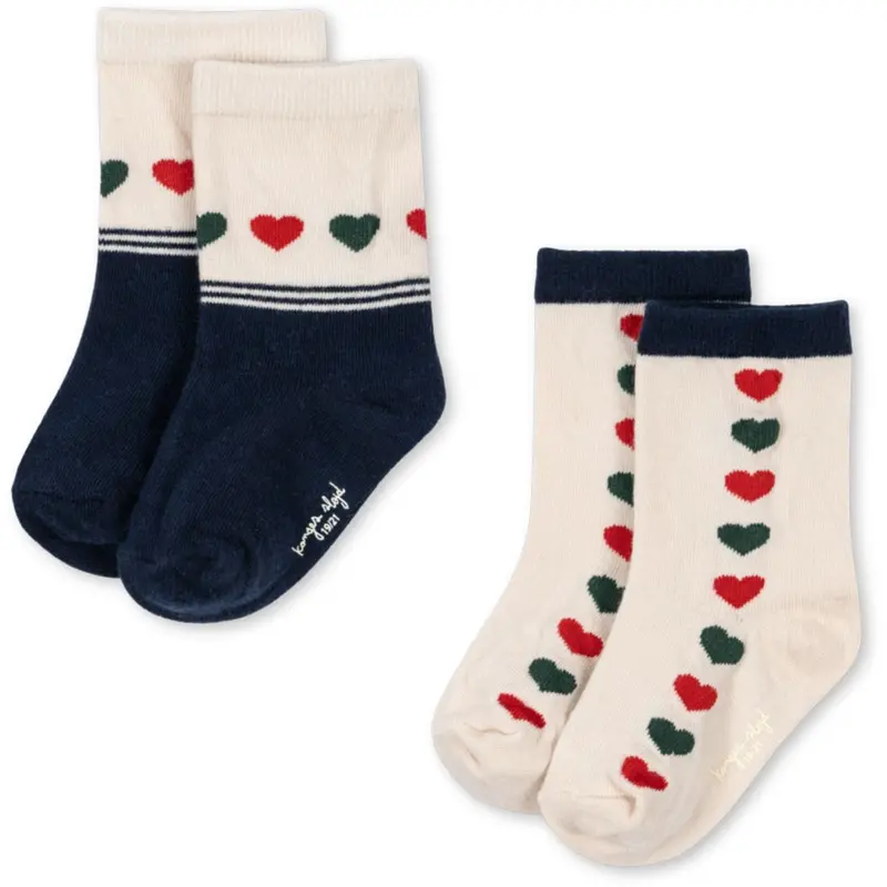 Konges Sløjd Heart Mix 2 Pack Jaquard Socks 1