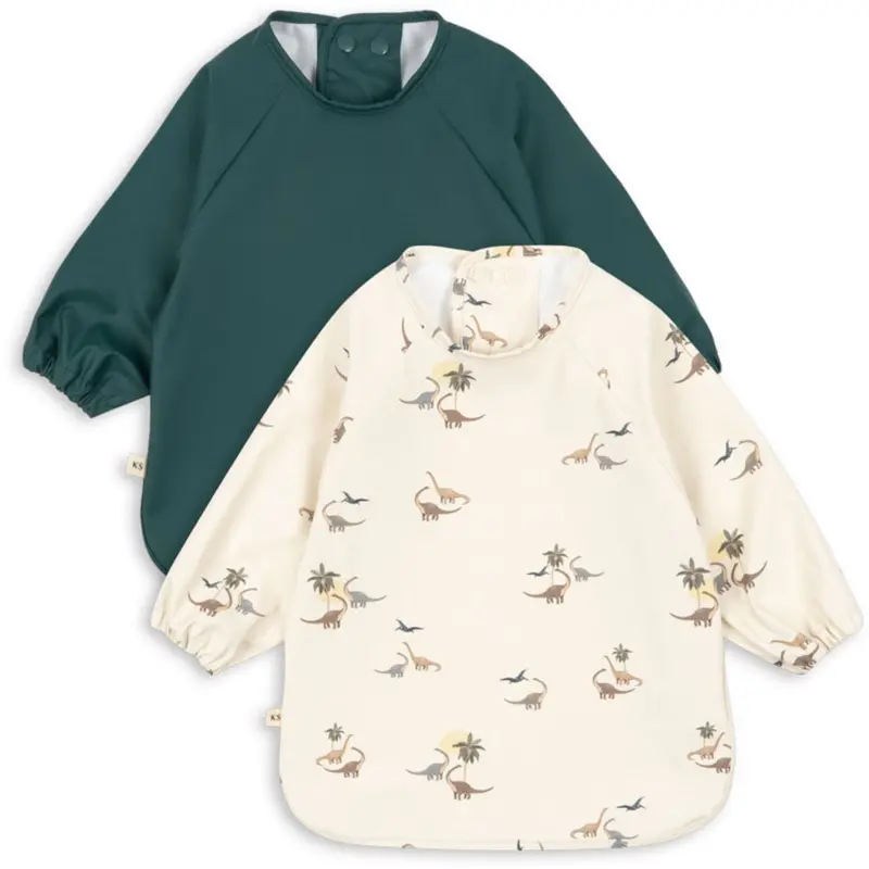 Konges Sløjd Kubi/Rain Forest 2 Pack Dinner Bib With Sleeves 1