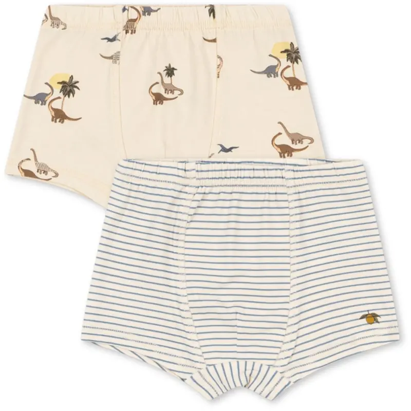 Konges Sløjd Kubi/Stripe Bluie Basic 2 Pack Boy Boxers Gots 1