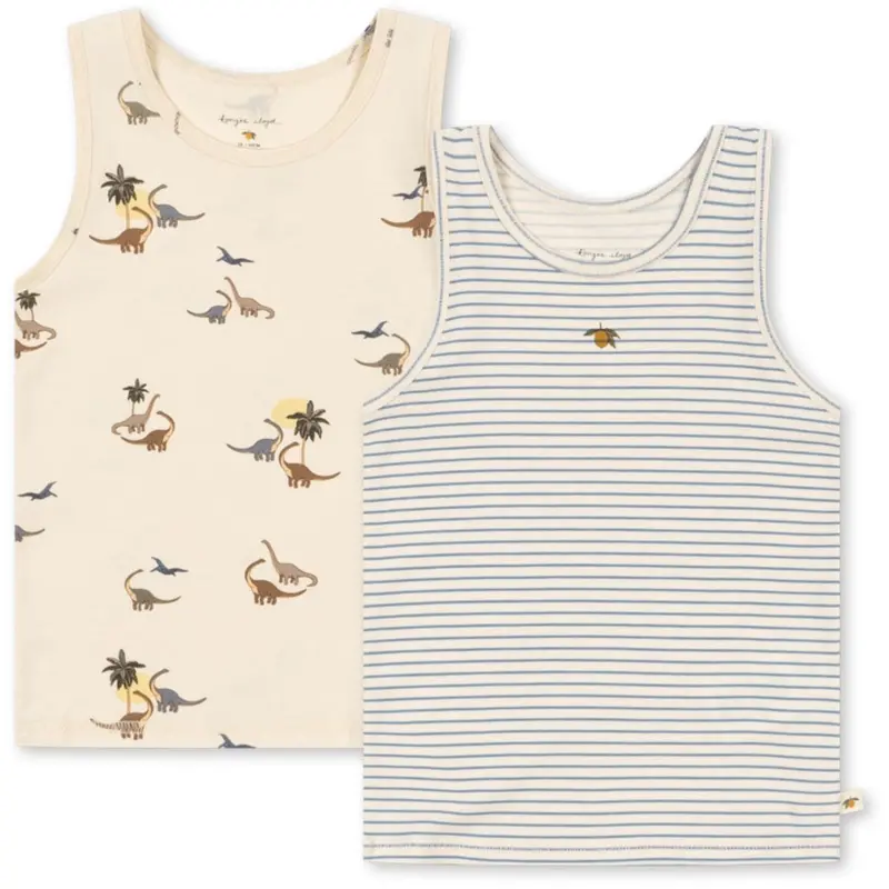 Konges Sløjd Kubi/Stripe Bluie Basic 2 Pack Tanktop Gots 1