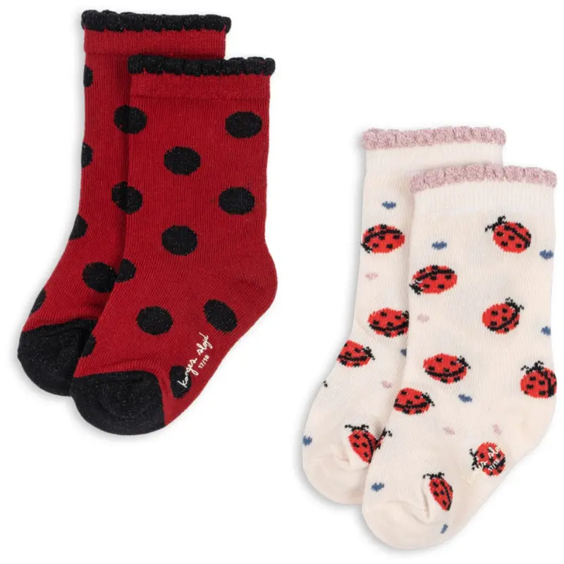 Konges Sløjd Ladybug 2 Pack Ladybug Jacquard Socks 1