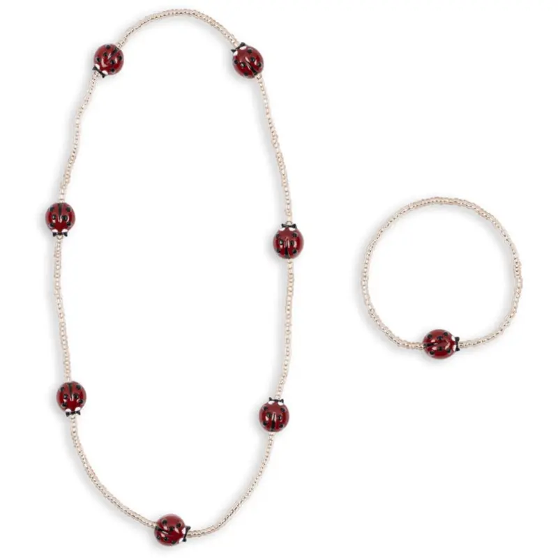 Konges Sløjd Ladybug Ladybug Necklace & Bracelet Set 1