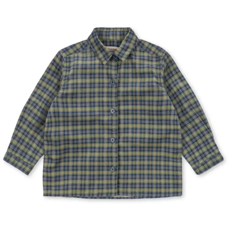 Konges Sløjd Laurel Blue Check Cara Ls Shirt Gots 1
