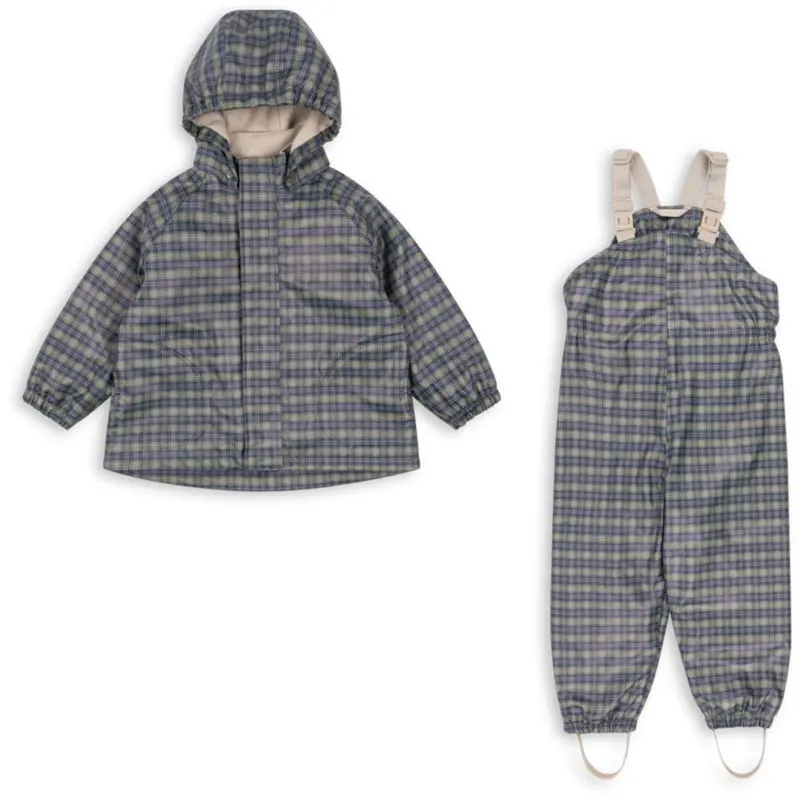 Konges Sløjd Laurel Blue Check Rainy Palme Set 1
