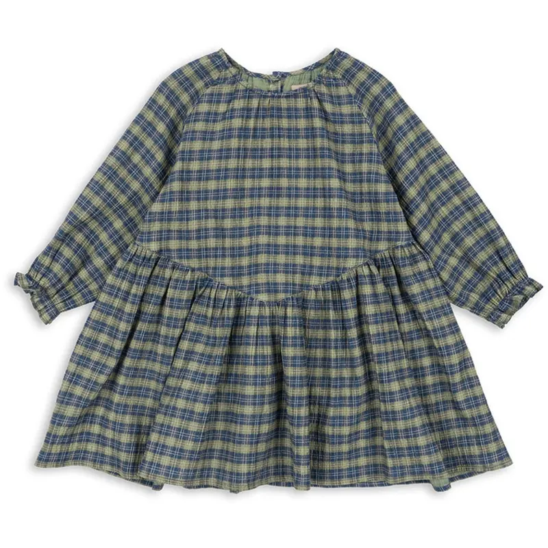 Konges Sløjd Laurel Blue Check Terre Dress Gots 1