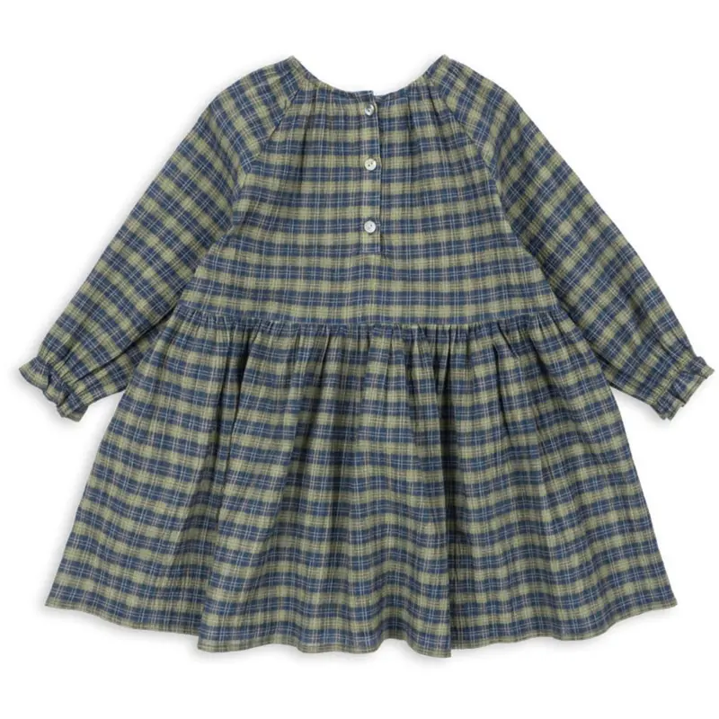 Konges Sløjd Laurel Blue Check Terre Dress Gots 4