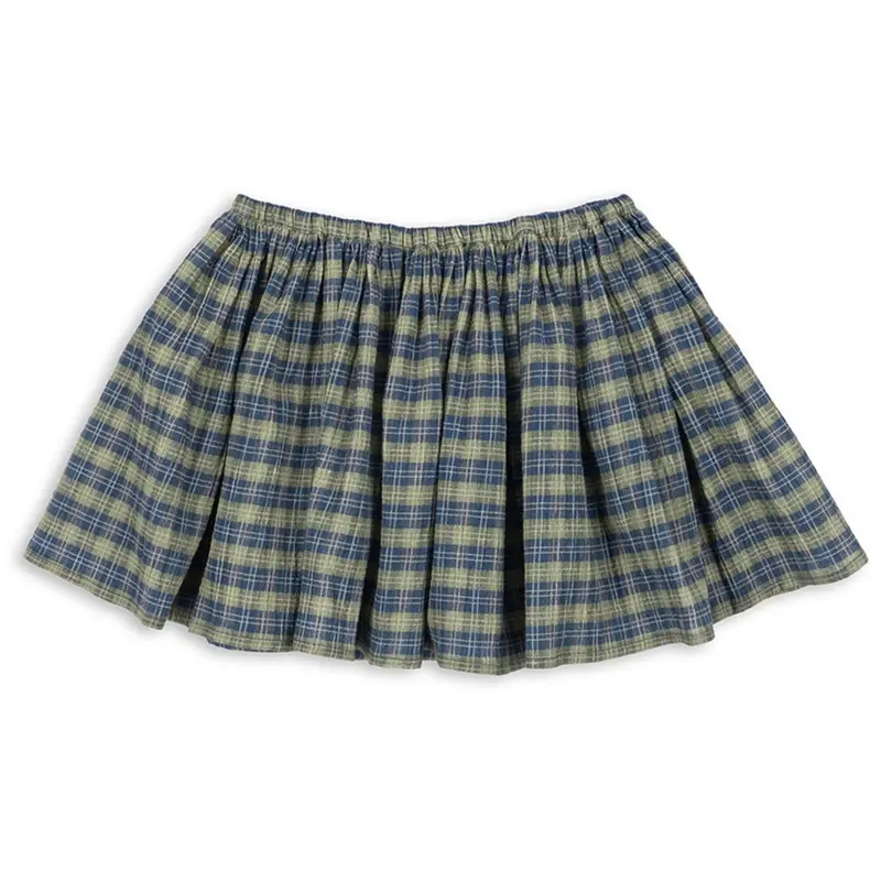 Konges Sløjd Laurel Blue Check Terre Skirt Gots 1