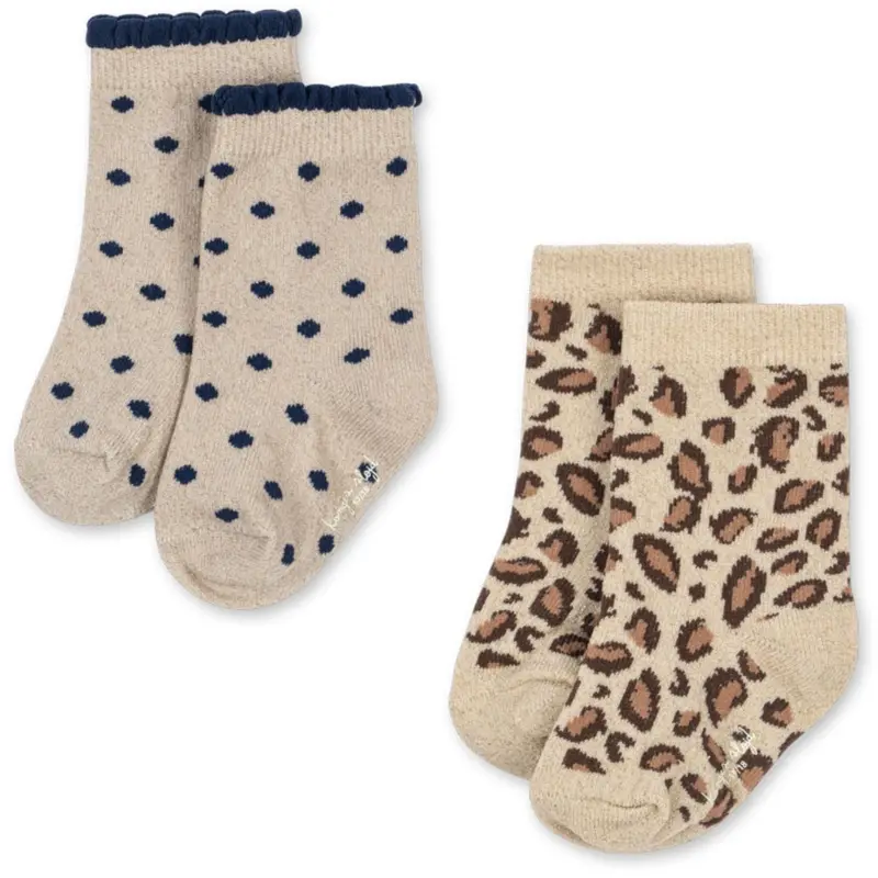 Konges Sløjd Leo/Dot 2 Pack Leo And Dot Glitter Jacquard Socks 1