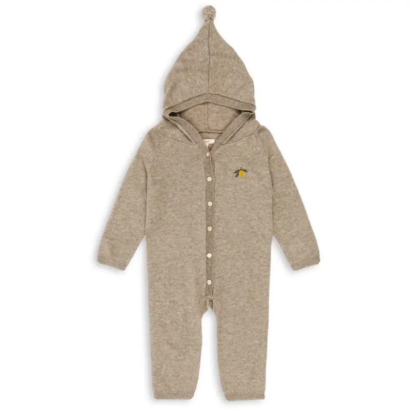 Konges Sløjd Light Brown Mattou Knit Onesie 1
