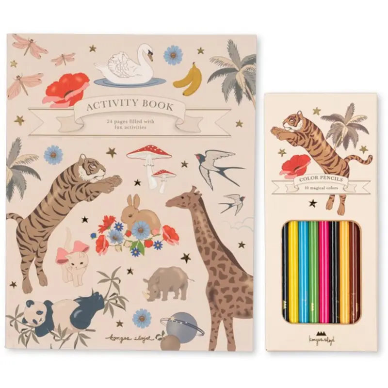 Konges Sløjd Multi Activity Book With Colouring Pencils 1
