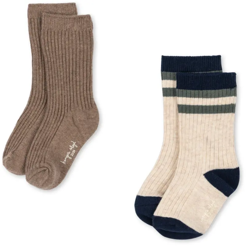 Konges Sløjd Navy Stripe 2 Pack Rib Socks 1