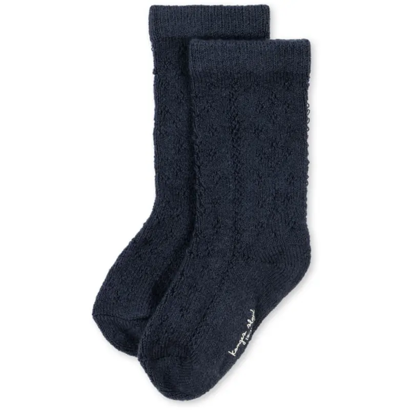 Konges Sløjd Navy Wool Pointelle Socks 1
