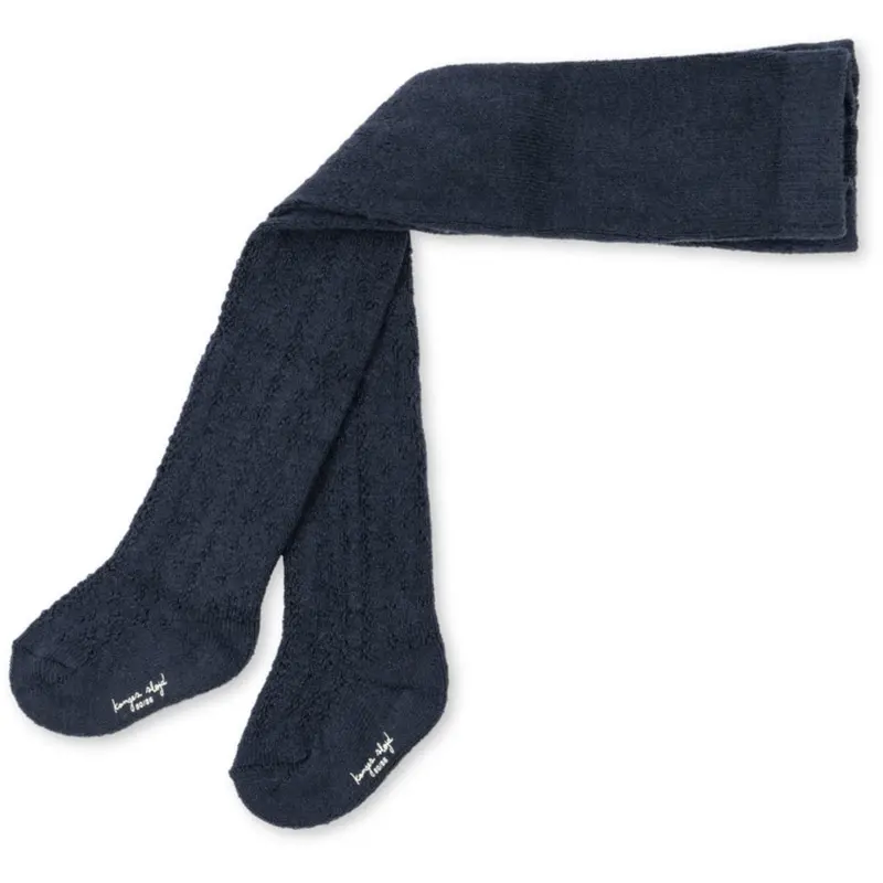Konges Sløjd Navy Wool Pointelle Tights 1
