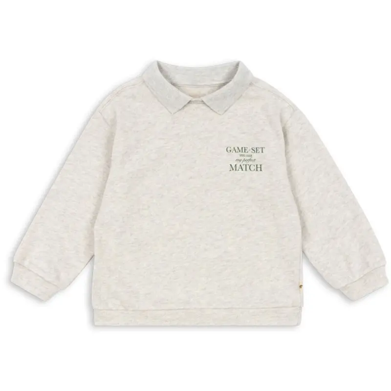 Konges Sløjd Off White Melange Spotty Ls Polo Gots 1