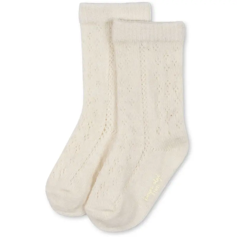 Konges Sløjd Off White Wool Pointelle Socks 1