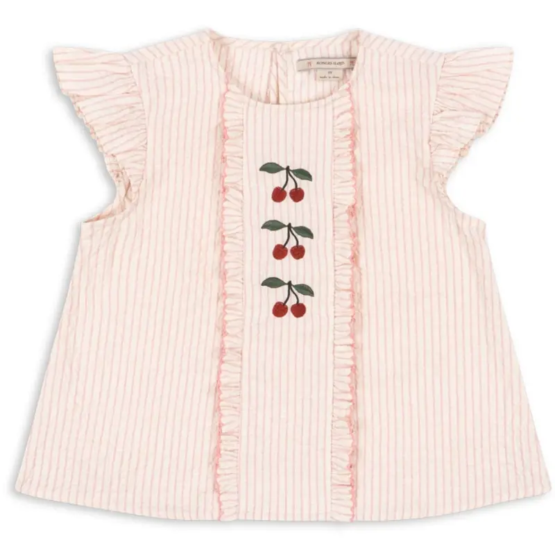 Konges Sløjd Peony Stripe Ellie Frill Top Gots 1