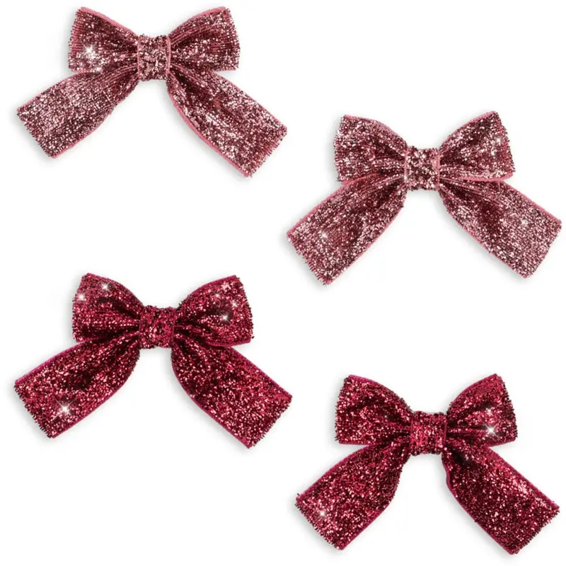 Konges Sløjd Pink Mix 4 Pack Glitter Bow Hair Clips 1