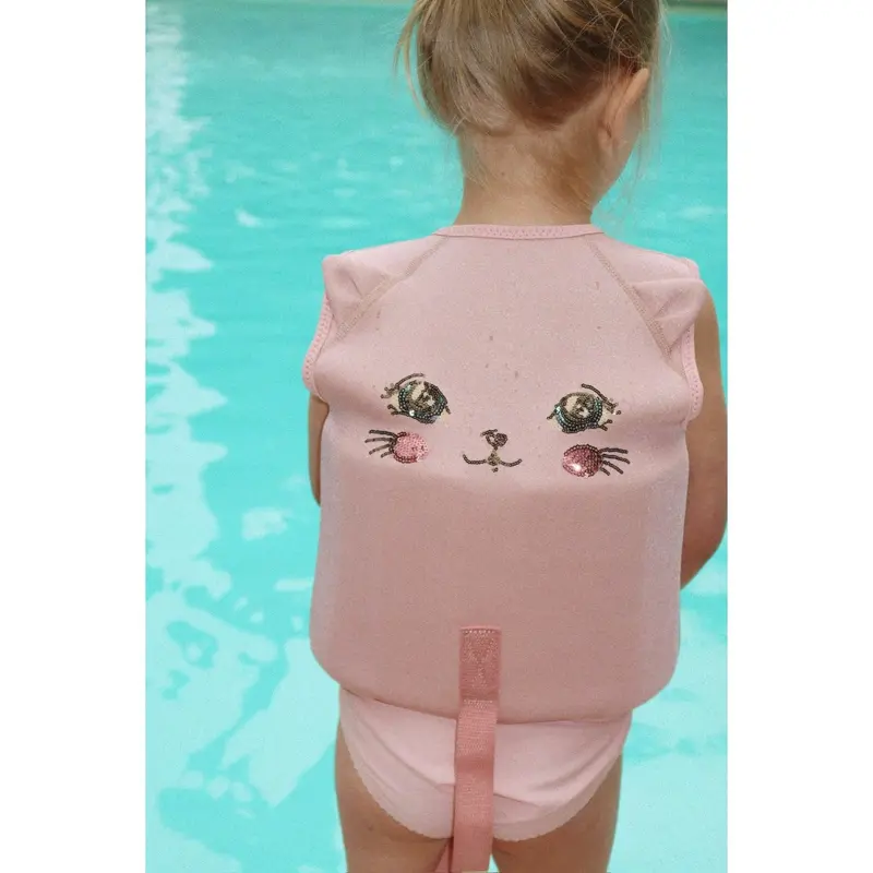 Konges Sløjd Powder Pink Kitty Swim Vest 2
