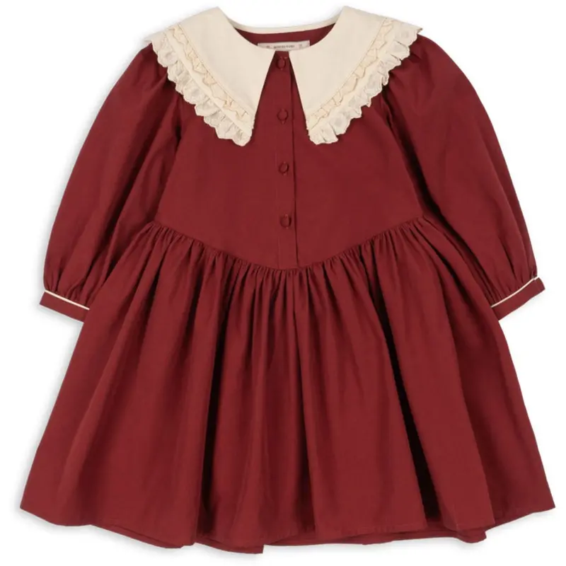 Konges Sløjd Red Dahlia Coeur Collar Dress Gots 1