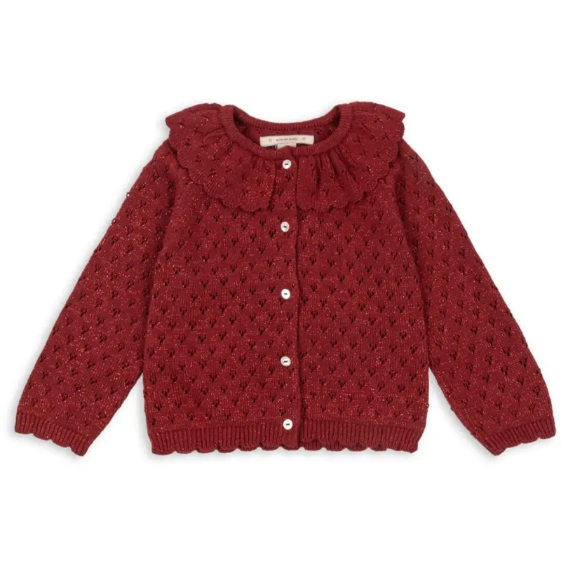 Konges Sløjd Red Dahlia Holiday Knit Cardigan 1