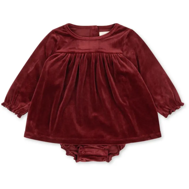 Konges Sløjd Red Dahlia Jingle Romper Dress Grs 1