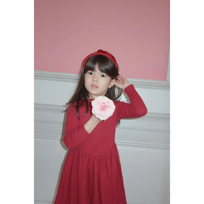Konges Sløjd Red/Glitter Velvet Bow Hairbrace 2
