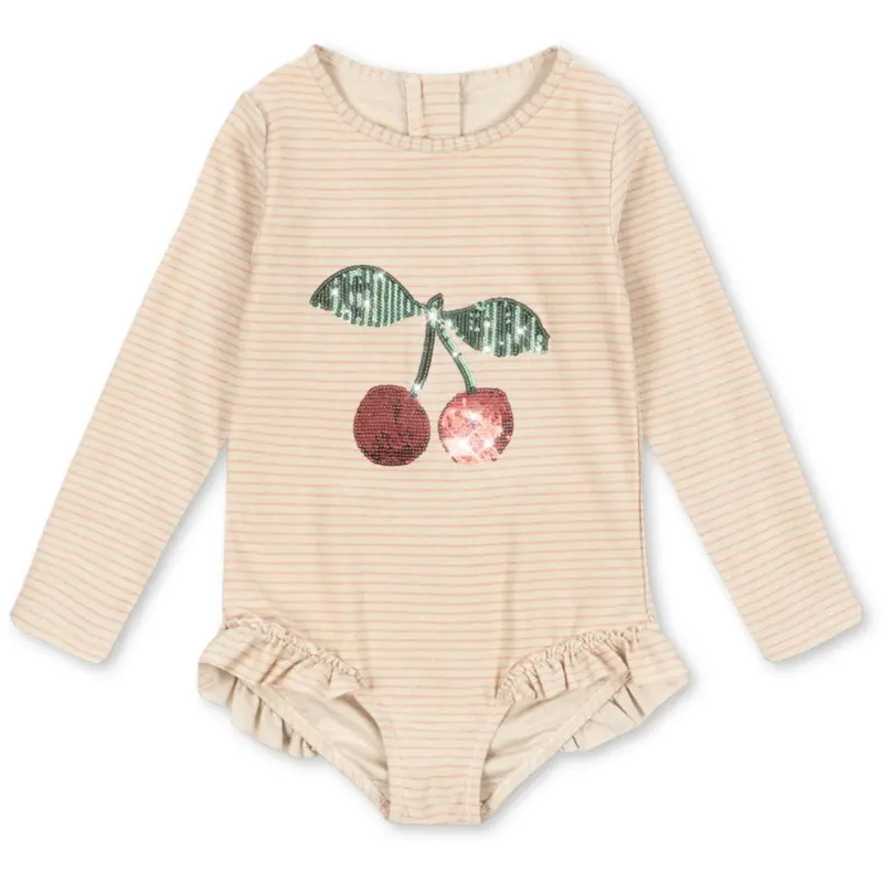 Konges Sløjd Rose Stripe Jade Ls Swimsuit 1