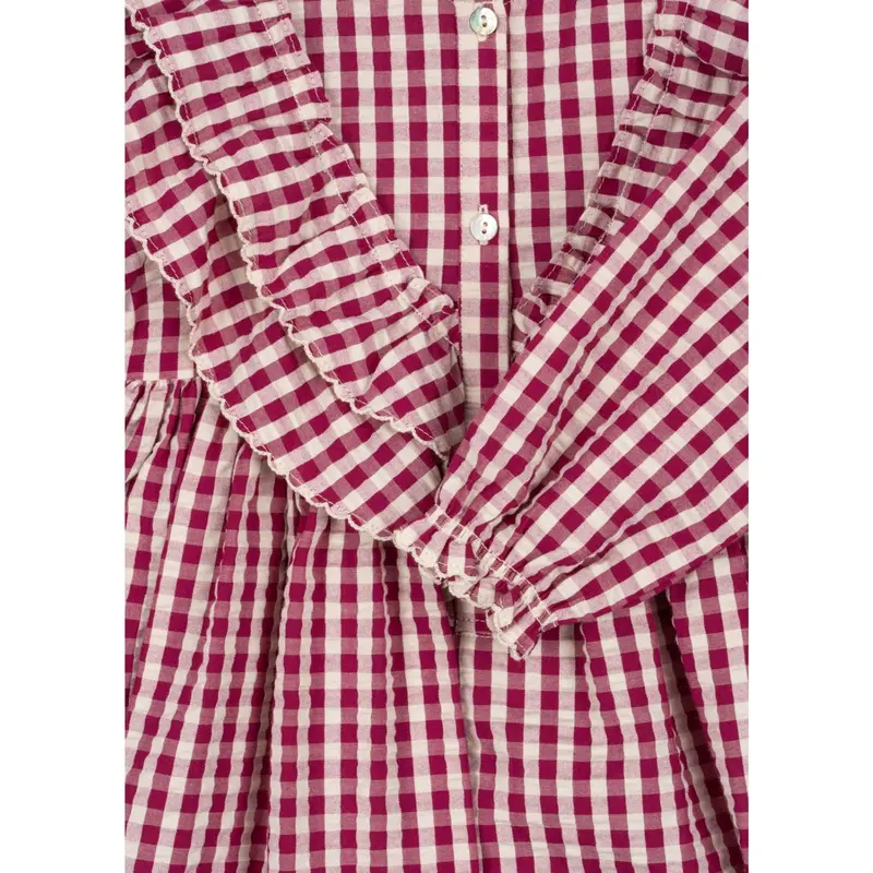 Konges Sløjd Sangria/Butter Check Kim Dress Gots 2