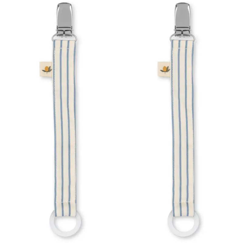 Konges Sløjd Stripe Bluie 2 Pack Pacifier Strap 1