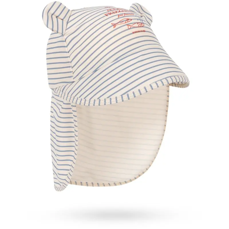 Konges Sløjd Stripe Bluie Aster Bear Sun Hat Grs 1