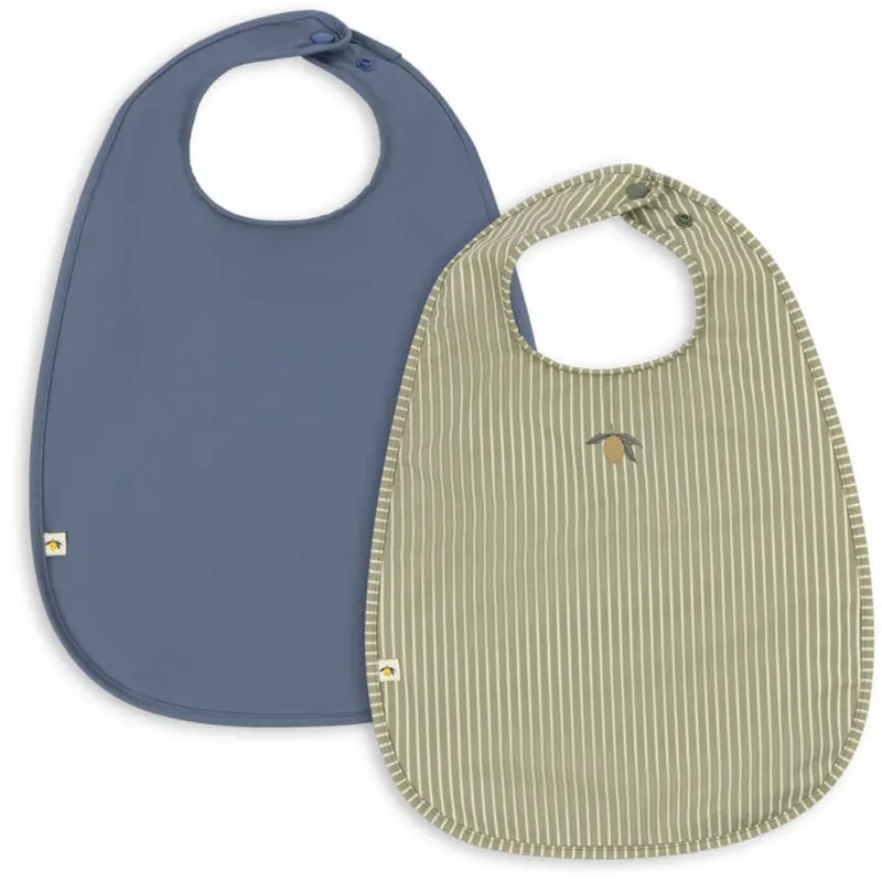 Konges Sløjd Tea Stripe/Flint Stone 2 Pack Dinner Bib 1