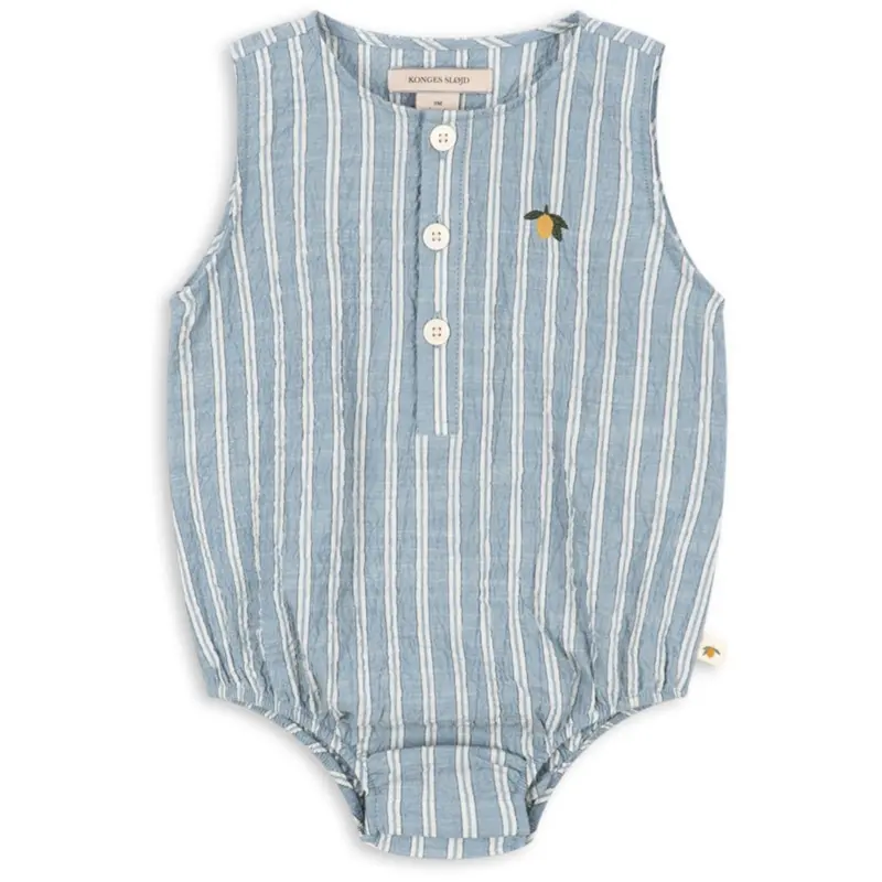 Konges Sløjd Trio Bleu Stripe Elliot Romper Gots 1