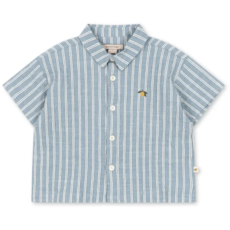 Konges Sløjd Trio Bleu Stripe Elliot Ss Shirt Gots 1