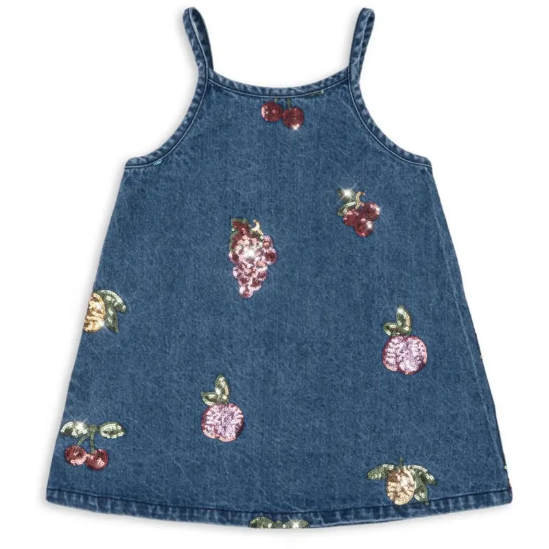 Konges Sløjd Vitamins Magot Sequin Strap Dress Denim Gots 1
