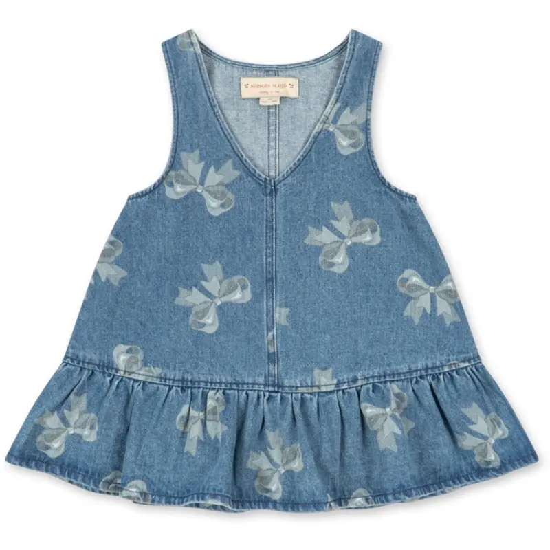 Konges Sløjd X Luksusbaby Bella Bow Blu Magot Frill Dress Gots 1