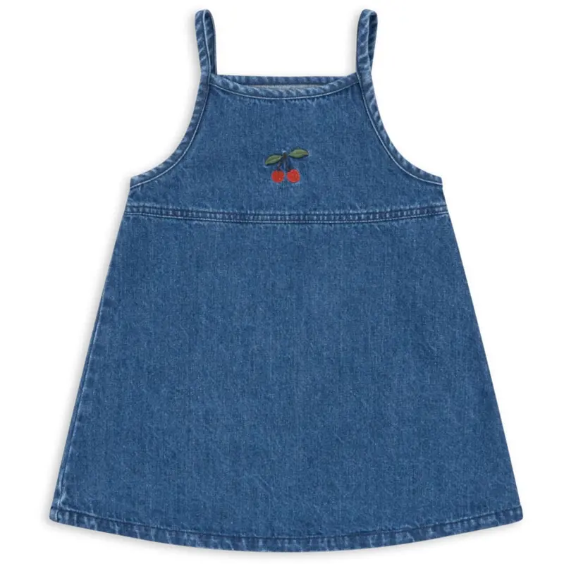 Konges Sløjd X Luksusbaby Denim Blue Magot Strap Dress Gots 1