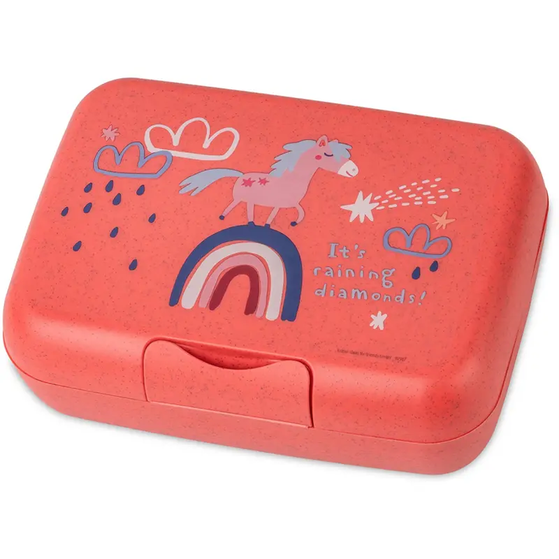 Koziol Organic Coral Red Lunch Box With Separation Bowl Candy L Dreams 1