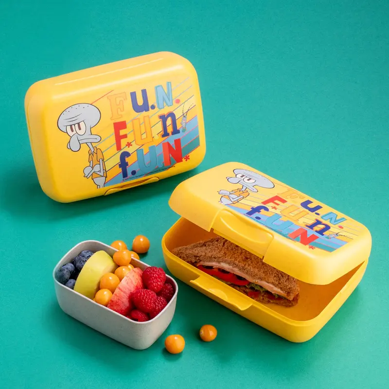 Koziol Organic Honey Yellow Lunch Box With Separation Bowl Candy L Spongebob Squidward 2