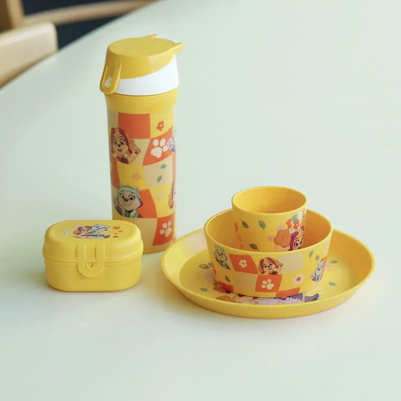 Koziol Organic Honey Yellow Small Plate + Bowl + Cup Connect Grow Paw Patrol 2