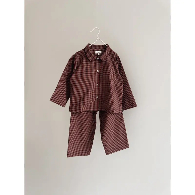 Lalaby Indigo Check Classic Pyjamas 1