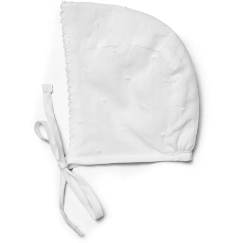 Lalaby Linn Bonnet - White Dot 1