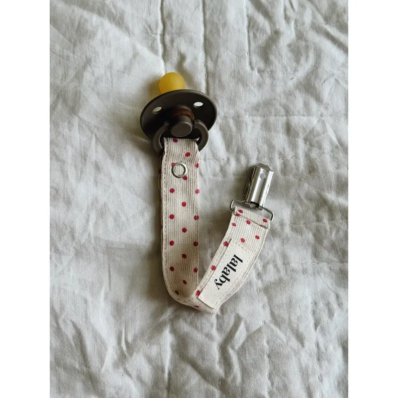 Lalaby Pacifier Clip Red Dot 1