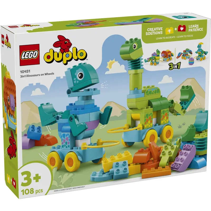 Lego® Duplo Town - 3-I-1-Dinosaurer På Hjul 10451 1