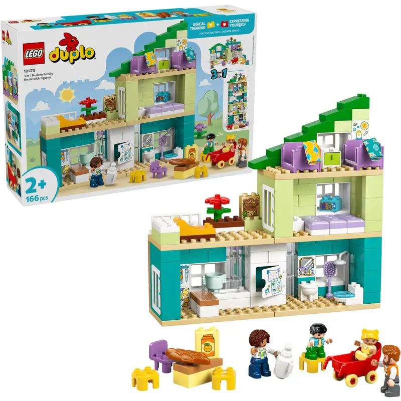 Lego® Duplo Town 3-I-1 Moderne Familiehus Med Figurer 10470 1