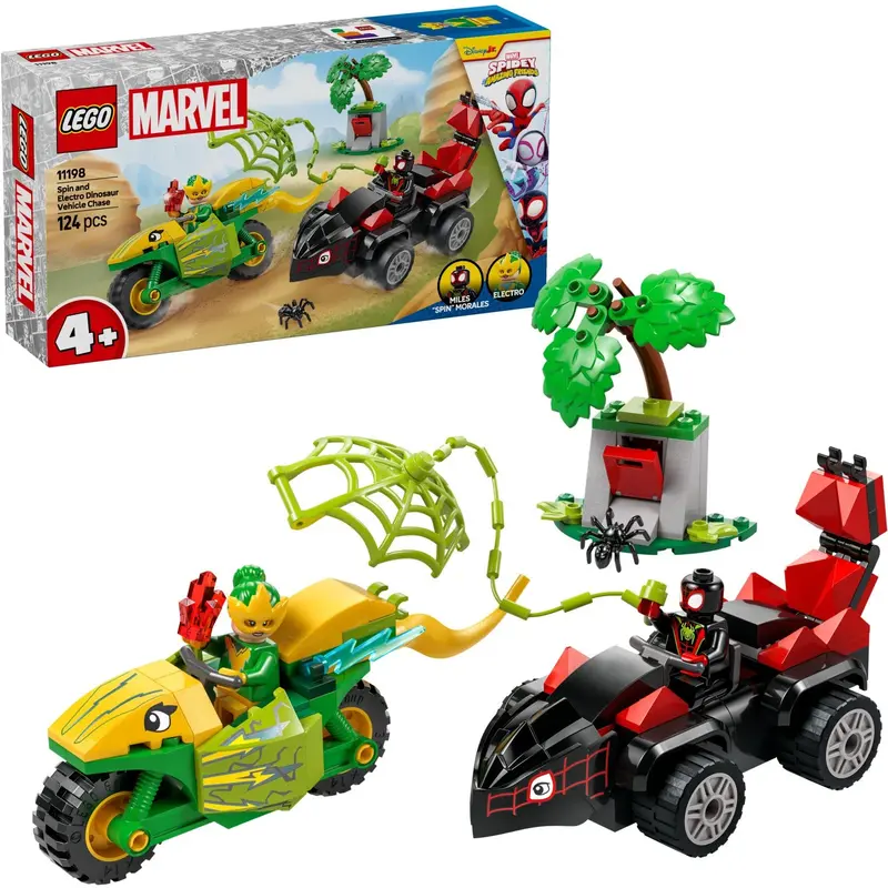 Lego® Spidey - Spin And Electros Jagt I Dinosaurkøretøjer 11198 1