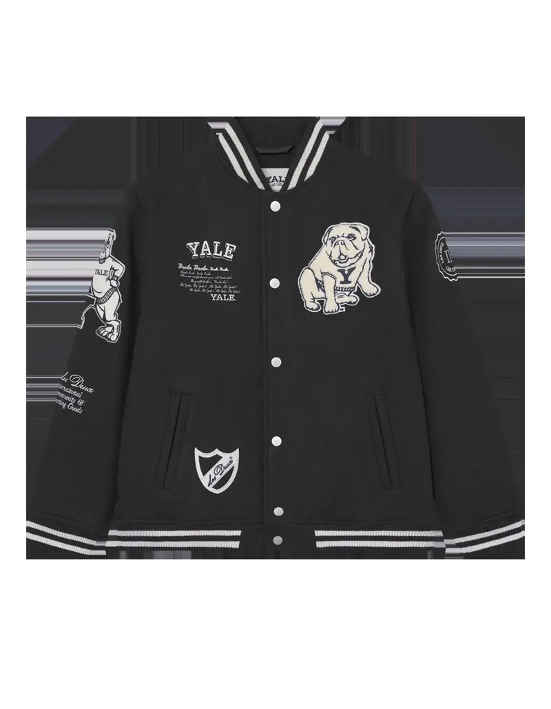 Les Deux Kids Black/Black Yale Wool Varsity Jacket Kids 1