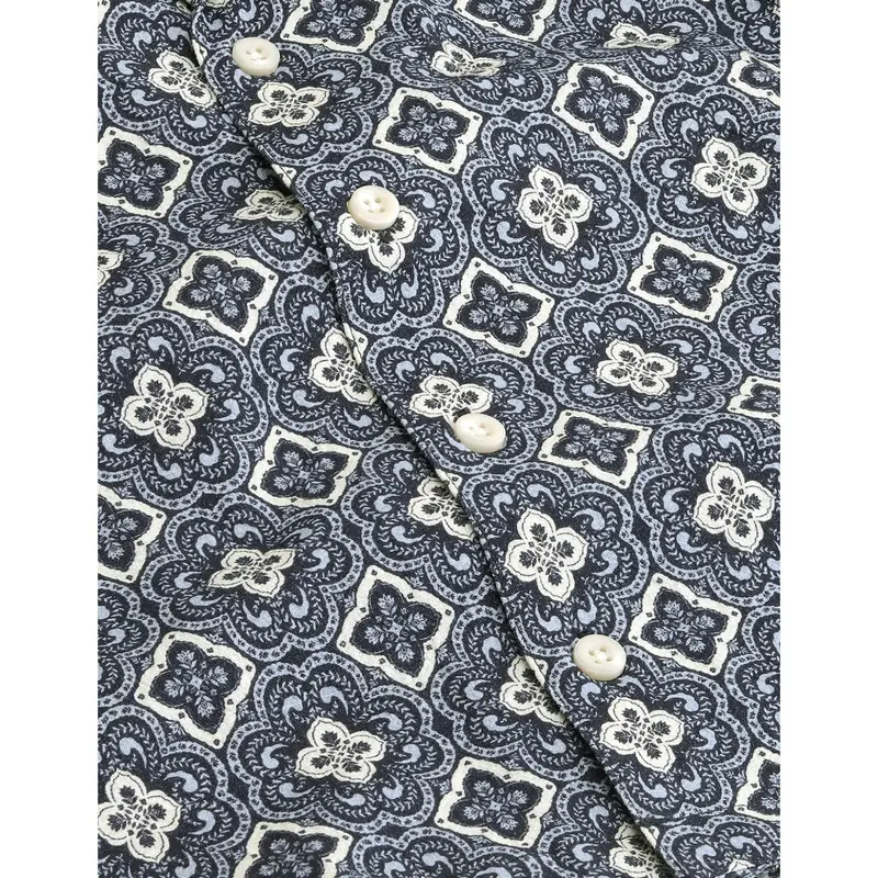 Les Deux Kids Blue Fog Lukas Arabesque Aop Ss Shirt 2